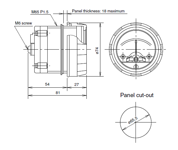 Dimension IDEC - Indicator Capacity Gauge