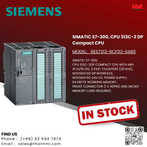 SIEMENS – CPU 313C-2 DP COMPACT CPU (6ES7313-6CF03-0AB0) SIEMENS – CPU 313C-2 DP COMPACT CPU (6ES7313-6CF03-0AB0)