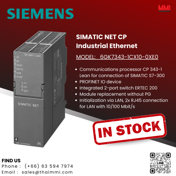 SIEMENS – SIMATIC NET CP INDUSTRIAL ETHERNET (6GK7343-1CX10-0XE0) SIEMENS – SIMATIC NET CP INDUSTRIAL ETHERNET (6GK7343-1CX10-0XE0)